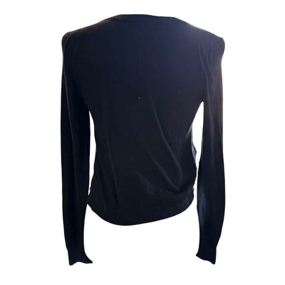 Y2K Hollister Lace Ruffle Cardigan Sweater Women’s Medium Black Button Front - Picture 5 of 8